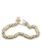 Gelbgold 14 K 585 Byzantinisches griechisches Armband cb050y