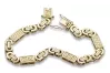 Amarillo 14k 585 oro Bizantine greek pulsera cb050y