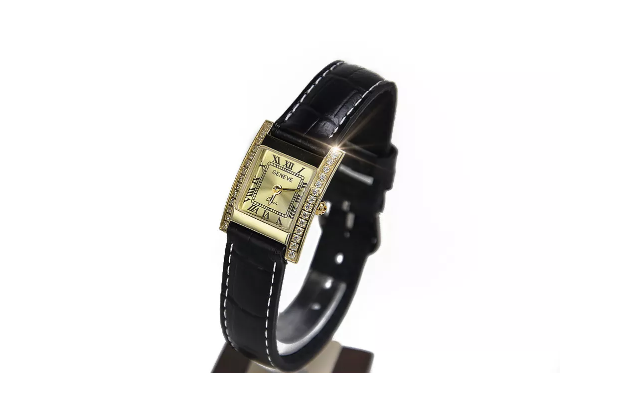 Gold men's watch Geneve ★ zlotychlopak.pl ★ Gold purity 585 333 Low Price!