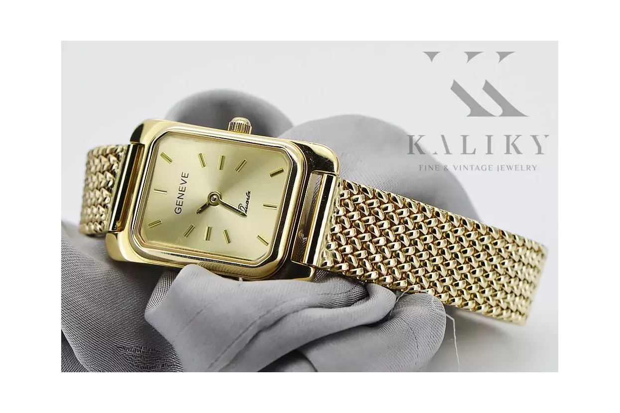 Gold men's watch Geneve ★ zlotychlopak.pl ★ Gold purity 585 333 Low Price!