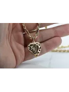 14k gold Mother of God medallion & Corda Figaro chain pm017yM&cc004y