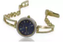 Amarillo dama de oro de 14k línea azul esfera Geneve reloj lw075ydbl