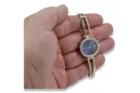 Amarillo dama de oro de 14k línea azul esfera Geneve reloj lw075ydbl