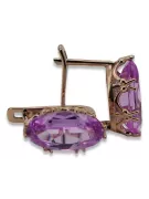 Rose rosa 14k 585 gold amethyst Ohrringe vec021 Jahr