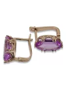 Rose rosa 14k 585 gold amethyst Ohrringe vec021 Jahr