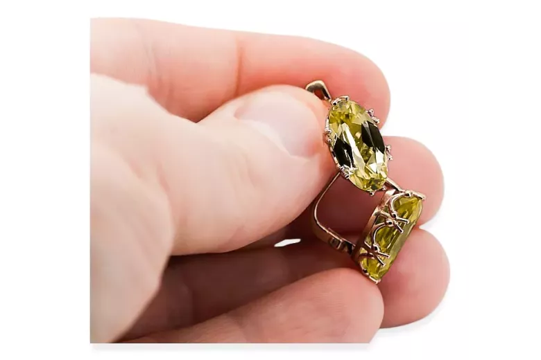 Original Vintage 14K Rose Or Jaune Peridot Ring Vintage style vec021r