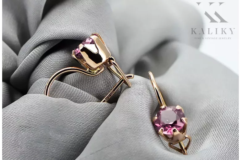 Amethyst Original Vintage 14K Rose Gold Ring Vintage Stil vec056r