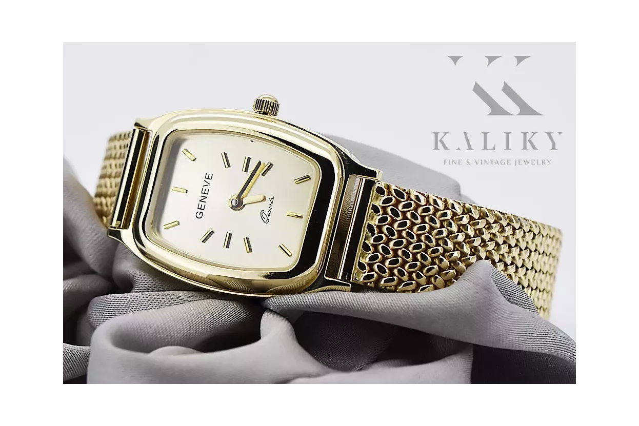 Gold men's watch Geneve ★ zlotychlopak.pl ★ Gold purity 585 333 Low Price!