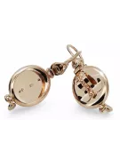 Vintage rose pink 14k 585 gold Samovar earrings ven244