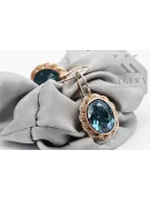 Aquamarine Original 14K Rose Gold Pendientes estilo vintage vec007r