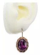 Amethyst Original 14K Rose Gold Ohrringe Vintage Jewlery vec007r