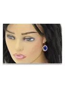 Boucles d'oreilles Vintage Jewlery Sapphire 14K Rose Or vec007r