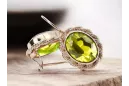 Original 14K Aur Roz Galben Peridot cercei Vintage vec007r