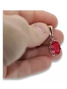 Vintage artizanal Pendent Ruby Original 14K Rose Gold vpc008r