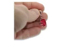 Pendentif artisanal vintage Rubis Original Or rose 14 carats vpc008r