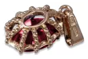 Pendentif artisanal vintage Rubis Original Or rose 14 carats vpc008r