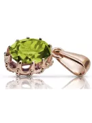 Pendentivul Galben Peridot Original Vintage 14K Rose Gold Vintage Vpc008r