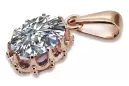 Pendentif de style vintage en zircon original vintage en or rose 14 carats vpc008r