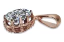 Vintage style Pendant Zircon Original Vintage 14K Rose Gold vpc008r