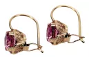 Ruby Original Vintage 14K Rose Oro Pendientes vec029r