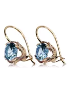 Aquamarine Original Vintage 14K Boucles d'oreilles Rose Vintage Jewlery vec029r