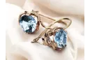 Aquamarine Original Vintage 14K Boucles d'oreilles Rose Vintage Jewlery vec029r