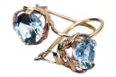 Aquamarine Original Vintage 14K Rose Gold Earrings Vintage Jewlery vec029r