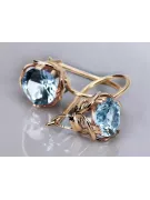 Aquamarine Original Vintage 14K Boucles d'oreilles Rose Vintage Jewlery vec029r