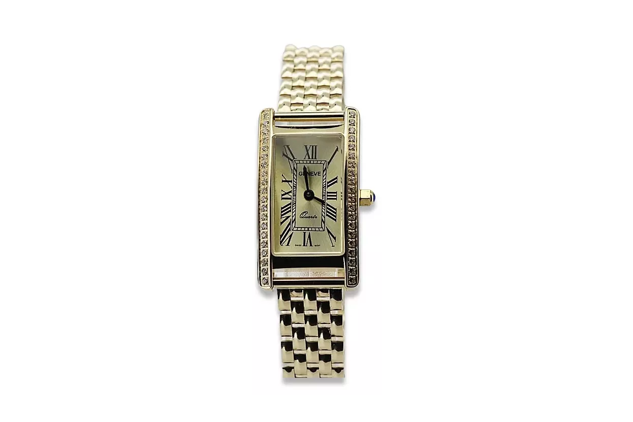 Gold men's watch Geneve ★ zlotychlopak.pl ★ Gold purity 585 333 Low Price!