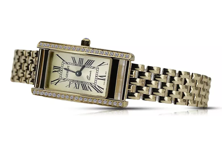 Gold men's watch Geneve ★ zlotychlopak.pl ★ Gold purity 585 333 Low Price!