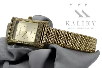 Yellow 14k gold Geneve lady 0.33ct Diamond watch lwd002ydy&lbw003y