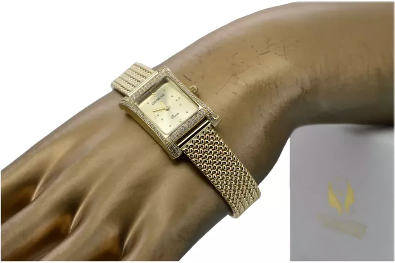 Gold men's watch Geneve ★ zlotychlopak.pl ★ Gold purity 585 333 Low Price!