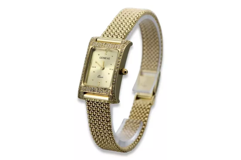 Gold men's watch Geneve ★ zlotychlopak.pl ★ Gold purity 585 333 Low Price!