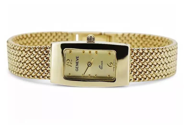 Gold men's watch Geneve ★ zlotychlopak.pl ★ Gold purity 585 333 Low Price!