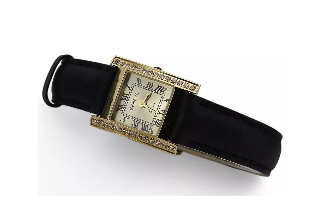 Gold men's watch Geneve ★ zlotychlopak.pl ★ Gold purity 585 333 Low Price!