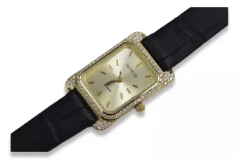 Or jaune 14k Geneve dame 0.33ct Montre diamant lwd054ydg