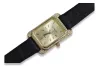 Gelbe 14k Gold Geneve Dame 0.33ct Diamant-Uhr lwd054ydg