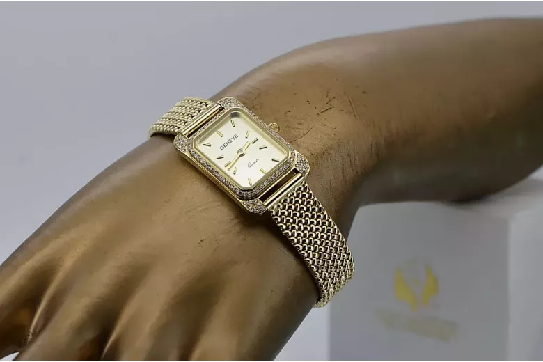 Gold men's watch Geneve ★ zlotychlopak.pl ★ Gold purity 585 333 Low Price!