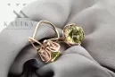 Original Vintage 14K rosa oro amarillo peridot pendientes estilo vintage vec029r