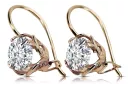 Earrings Vintage style Zircon Original Vintage 14K Rose Gold vec029r