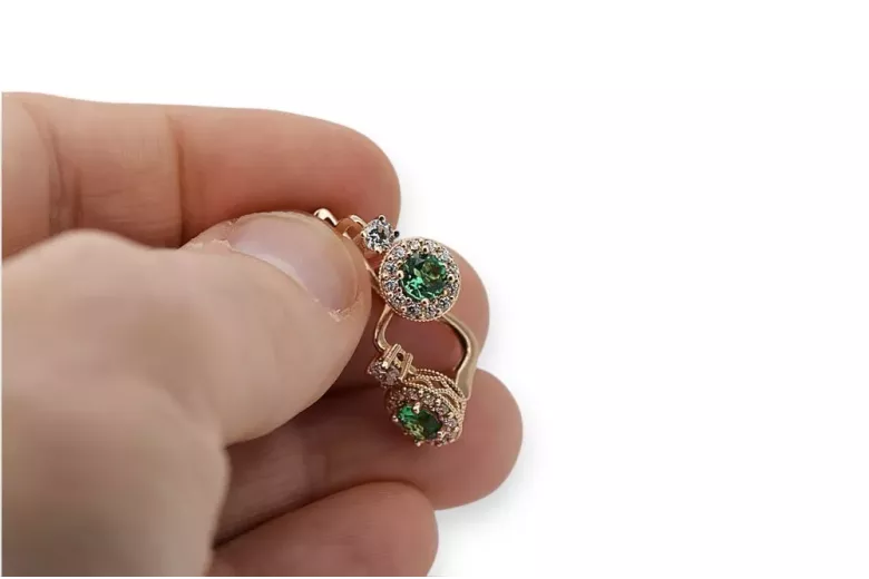 Boucles d'oreilles en or ★ https://zlotychlopak.pl/fr/ ★ Échantillon d'or 585 333 Prix bas !