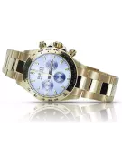 Reloj de Hombre de Oro 14K, Esfera Azul, 40mm - Geneve