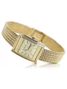 14K reloj de diamantes de oro, rectángulo 0.25ct lwd035ydg pacientelbw003y