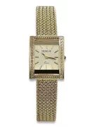 14K reloj de diamantes de oro, rectángulo 0.25ct lwd035ydg pacientelbw003y