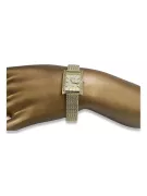 14K Gold Diamond Women's Watch, Rectangle 0.25ct lwd035ydg)