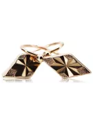 Pendientes cuadrados vintage en oro rosa 14k 585 rosa ruso ven060