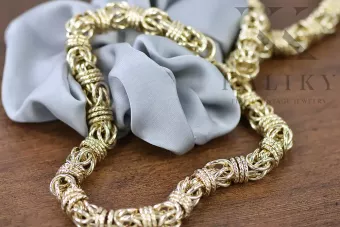 Yellow 14k gold Bizantina solid man women chain cc009y Vintage style