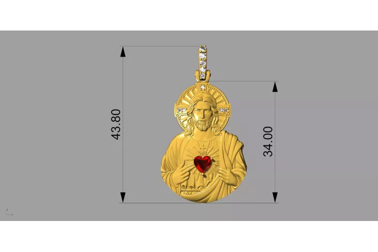 Jezus médaillon icône pendentif ★ https://zlotychlopak.pl/fr/ ★ Gold 585 333 bas prix