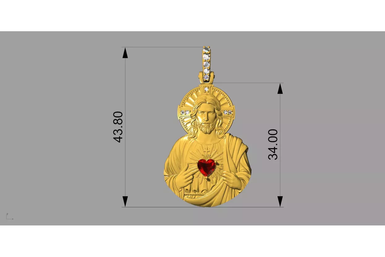 Colgante con icono de medallón de Jesús ★ https://zlotychlopak.pl/es/ ★ Oro 585 333 precio bajo