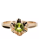 Joyería Vintage Anillo Amarillo Peridot Original Vintage 14K Rose Gold vrc004r